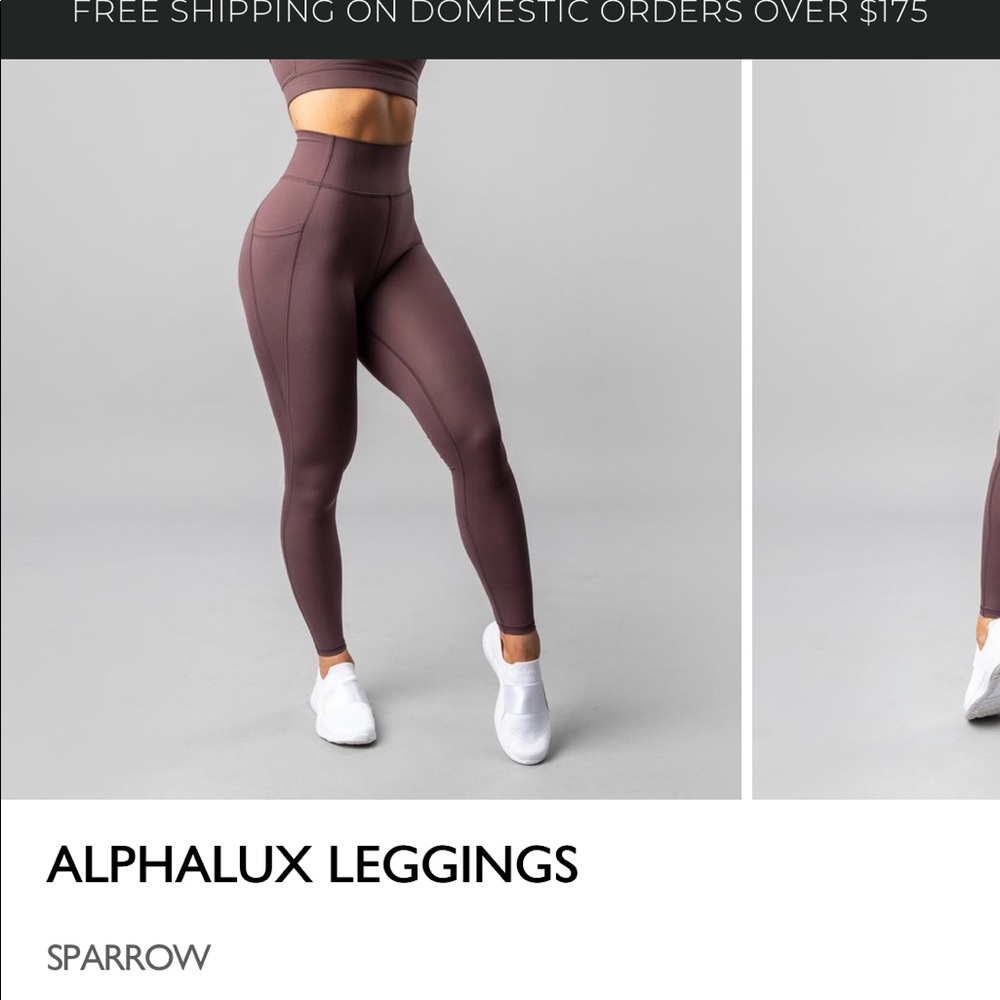 Alphalete Alphaluxe leggings size small sparrow